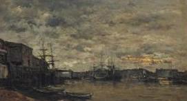 Charles-Francois Daubigny De haven van Bordeaux. Spain oil painting art